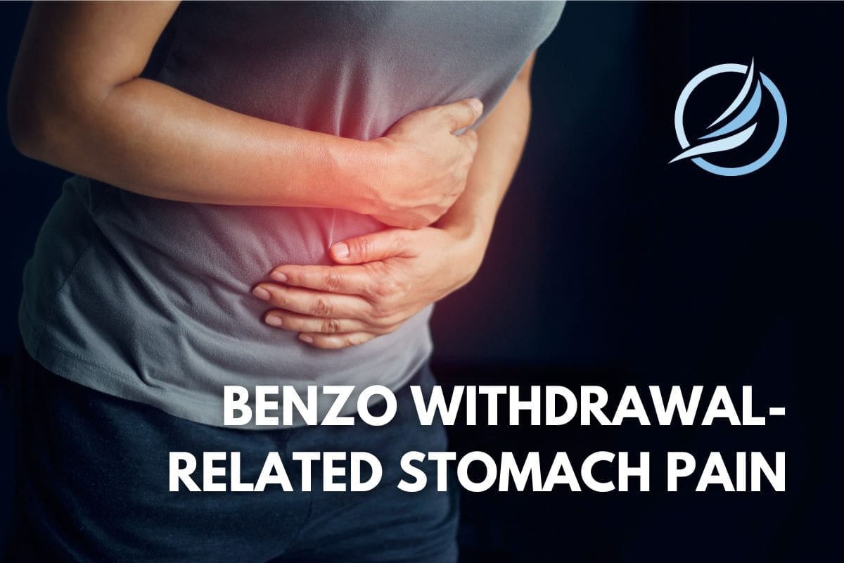an image of someone having stomach pain from benzo withdrawals.